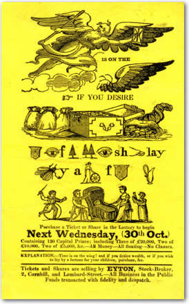 Rebus Lottery Handbill issued by Eyton