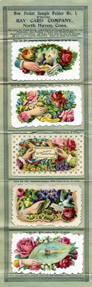 Saleman’s pocket sample folder of hidden name cards Ray Card Company, North Haven, Connecticut, America Late 19th century www.scrapalbum.com Saleman’s pocket sample folder of hidden name cards Ray Card Company, North Haven, Connecticut, America Late 19th century www.scrapalbum.com