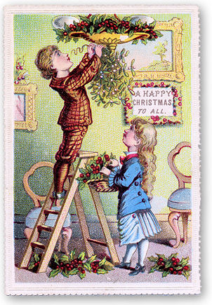 Decorating the home with holly,ivy and mistletoe